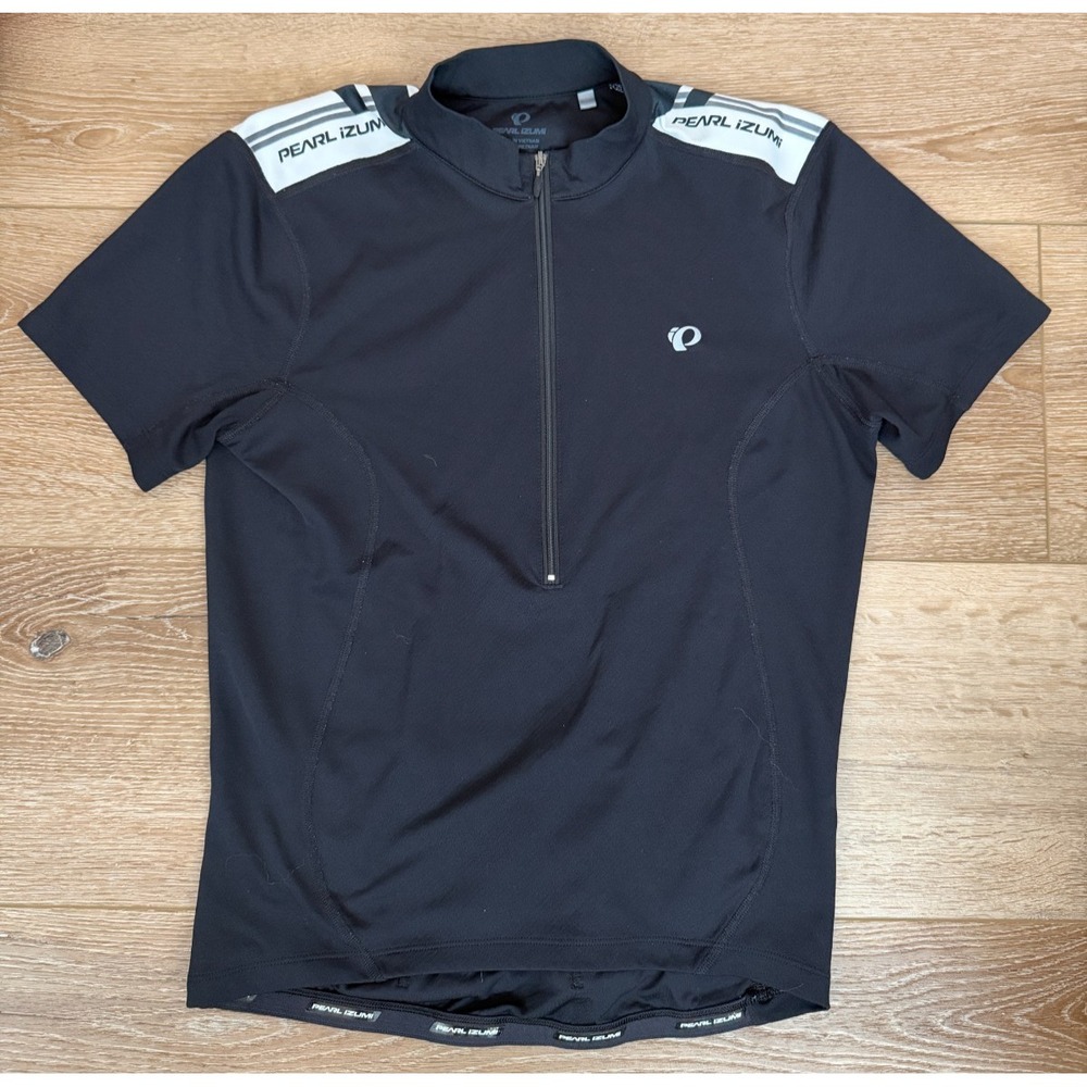 Pearl Izumi Quest Cycling Jersey Men's S Black White Half Zip Bike 11121407